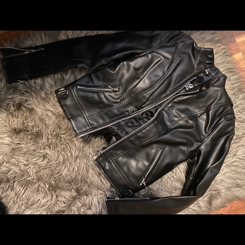 Faux Leather Womens Biker Jacket